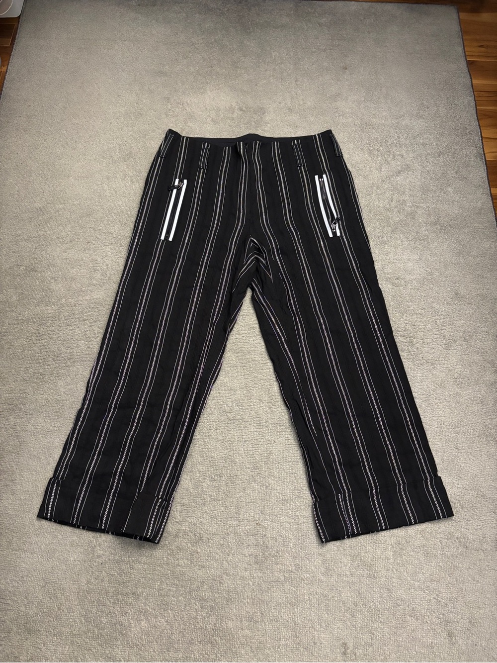 Beate Heymann Wide Cuff Pinstripe Wide leg Cropped Trousers Women’s